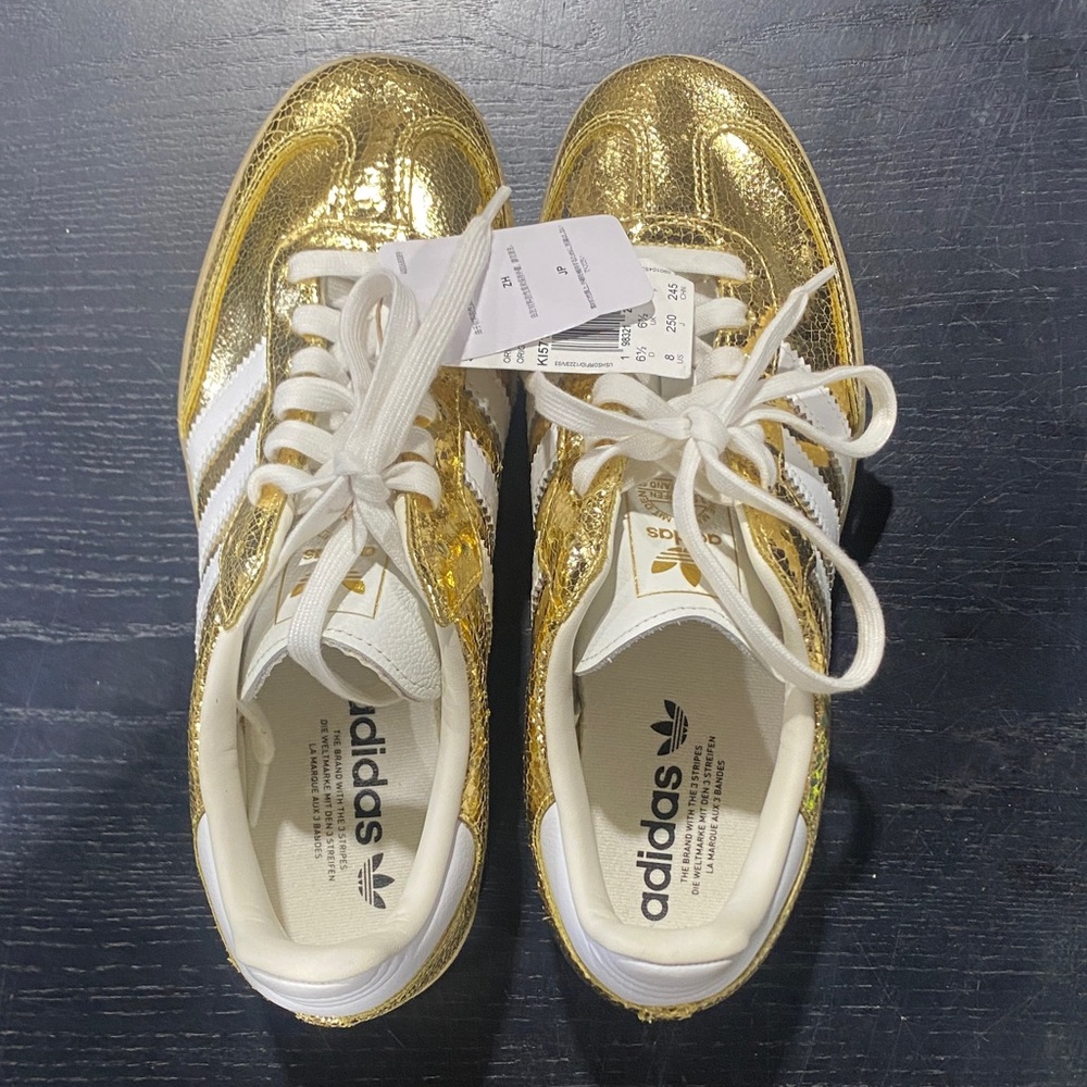 adidas Gold and White Samba Sneakers - Picture 4 of 4